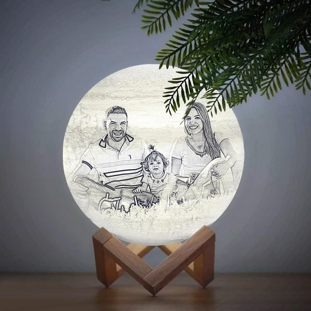 Individuell Gravierte 3d-druck-foto-jupiter-lampe | Berühren Sie, Um 2 Farben Zu Konvertieren - dephotoblanket