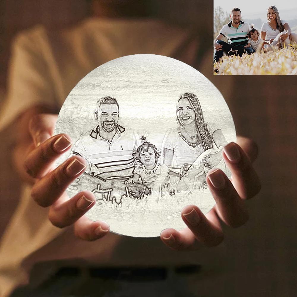 Individuell Gravierte 3d-druck-foto-jupiter-lampe | Berühren Sie, Um 2 Farben Zu Konvertieren - dephotoblanket