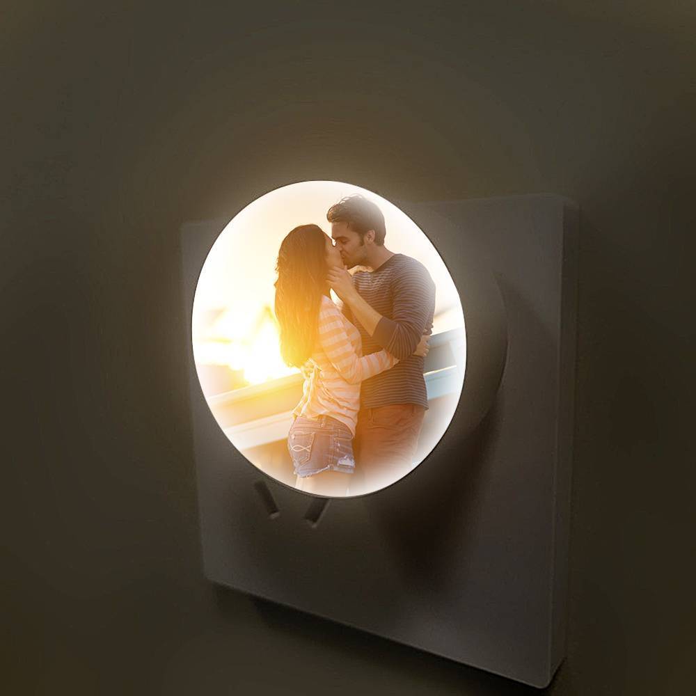 Personalisierte Foto-nachtlampe, Warmes Licht, Runde Form - dephotoblanket