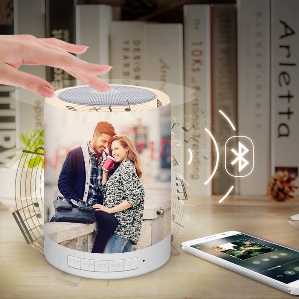 Personalisierte Sweet Lover Foto-nachtlampe, Foto-audio Bluetooth Sieben Farben - dephotoblanket