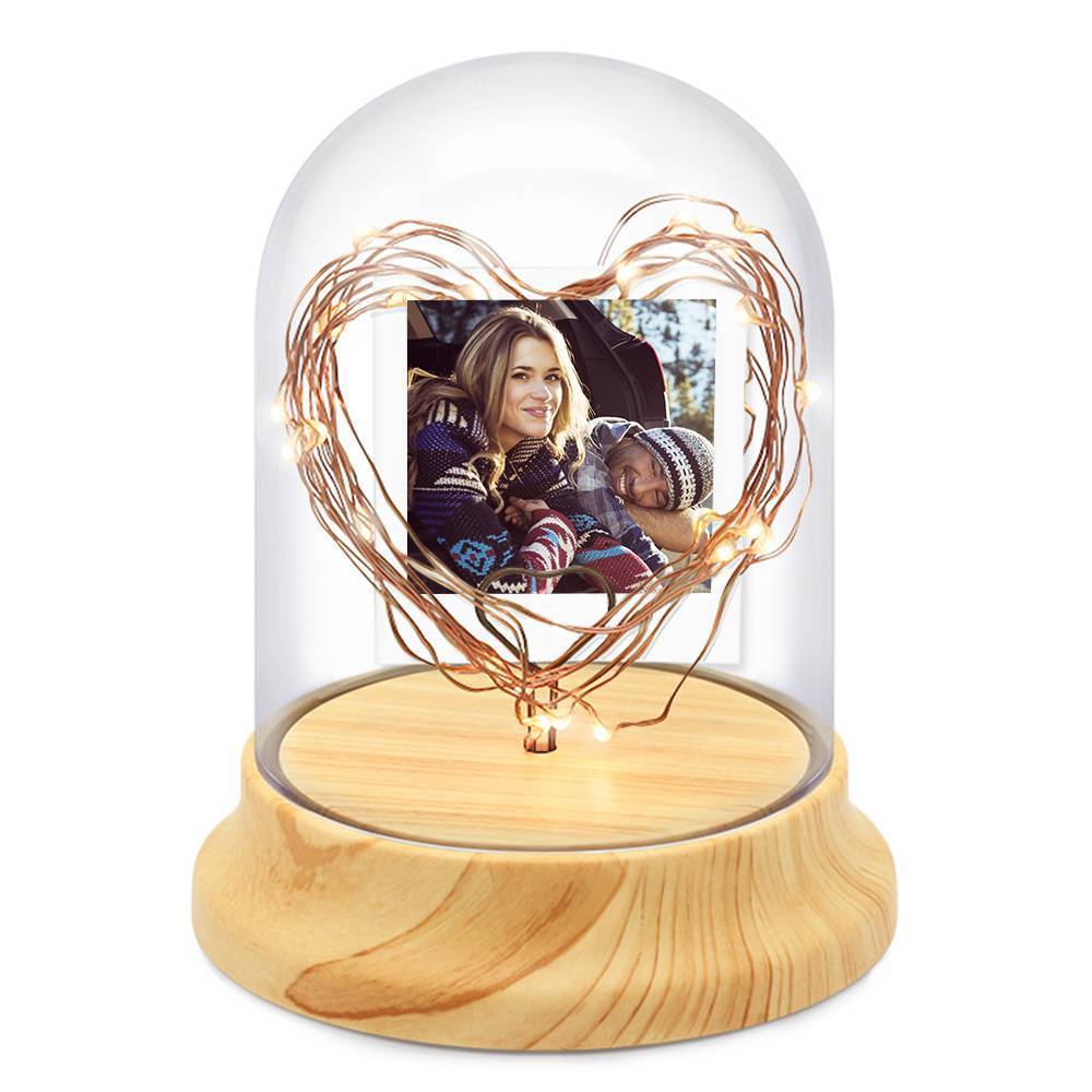 Personalisierte Foto-nachtlampe, Glühwürmchen Mit Herz-led-licht - dephotoblanket