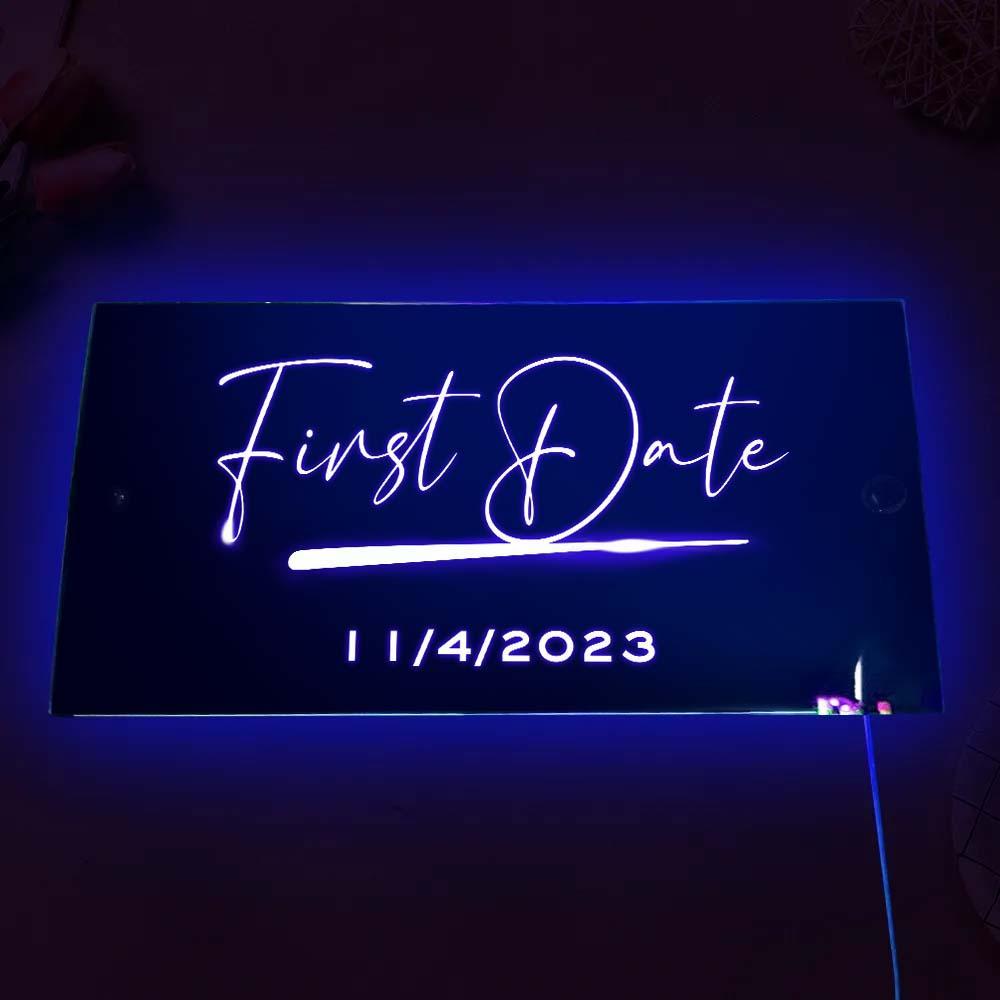 Benutzerdefinierter Name, Spiegelschild, Individueller Text, Led, Mehrfarbig, Beleuchtet, Wandbehang, Neonschilder, Heimdekoration, Jahrestagsgeschenk - dephotoblanket