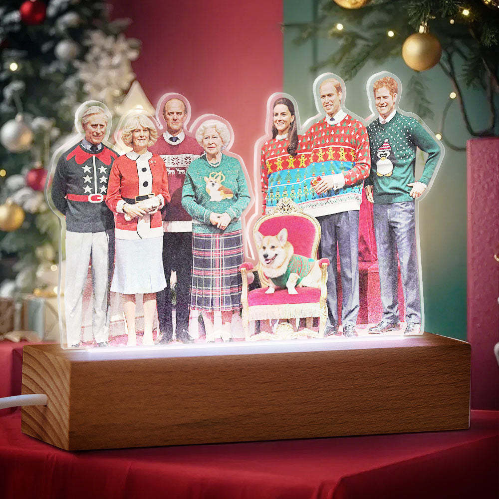 Personalisiertes Weihnachtsgeschenk In Fotoform Mit 3d-led-licht Für Familienmitglieder - dephotoblanket