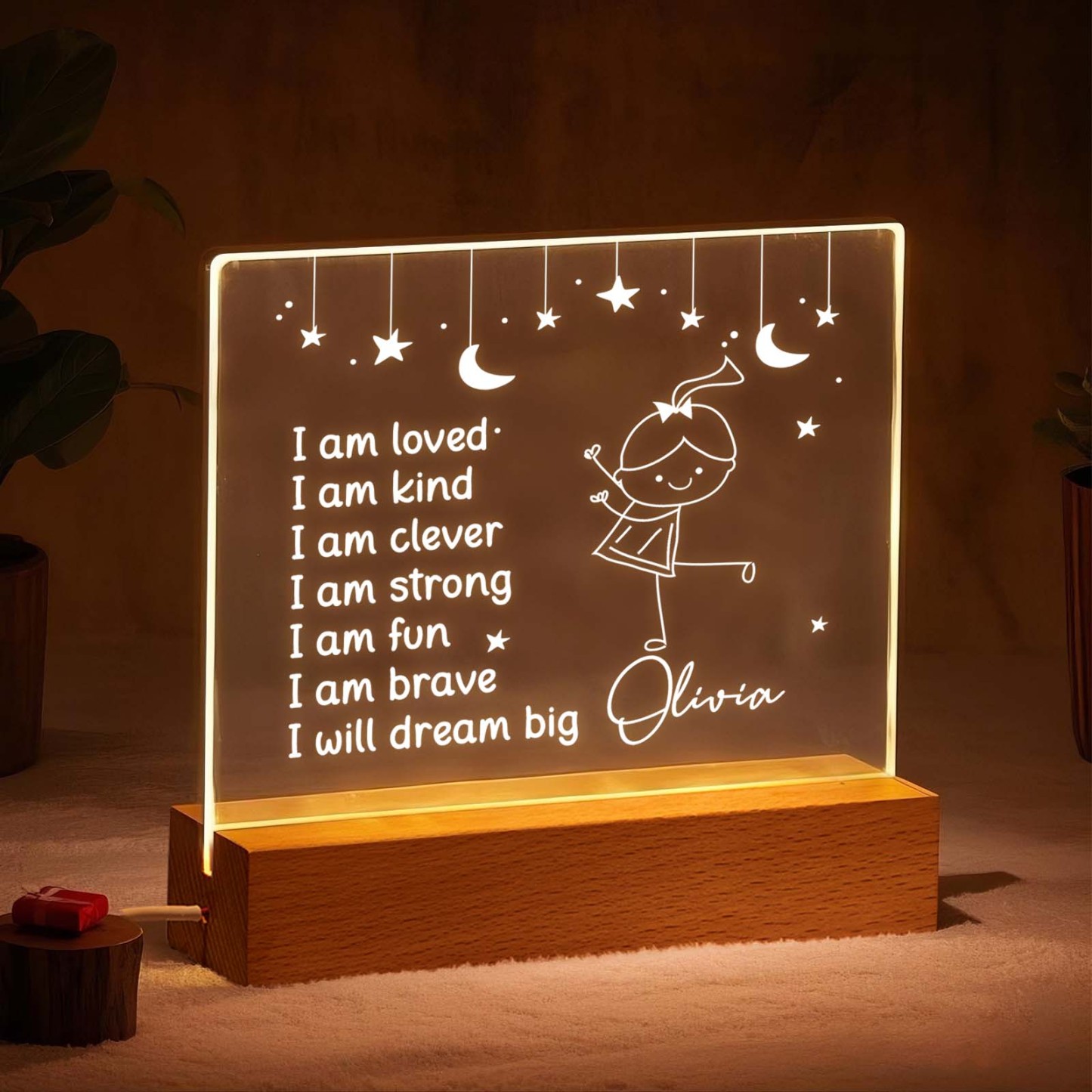 Personalisierte Affirmationen Kinder Nachtschild Led Lampe Nachtlicht - dephotoblanket