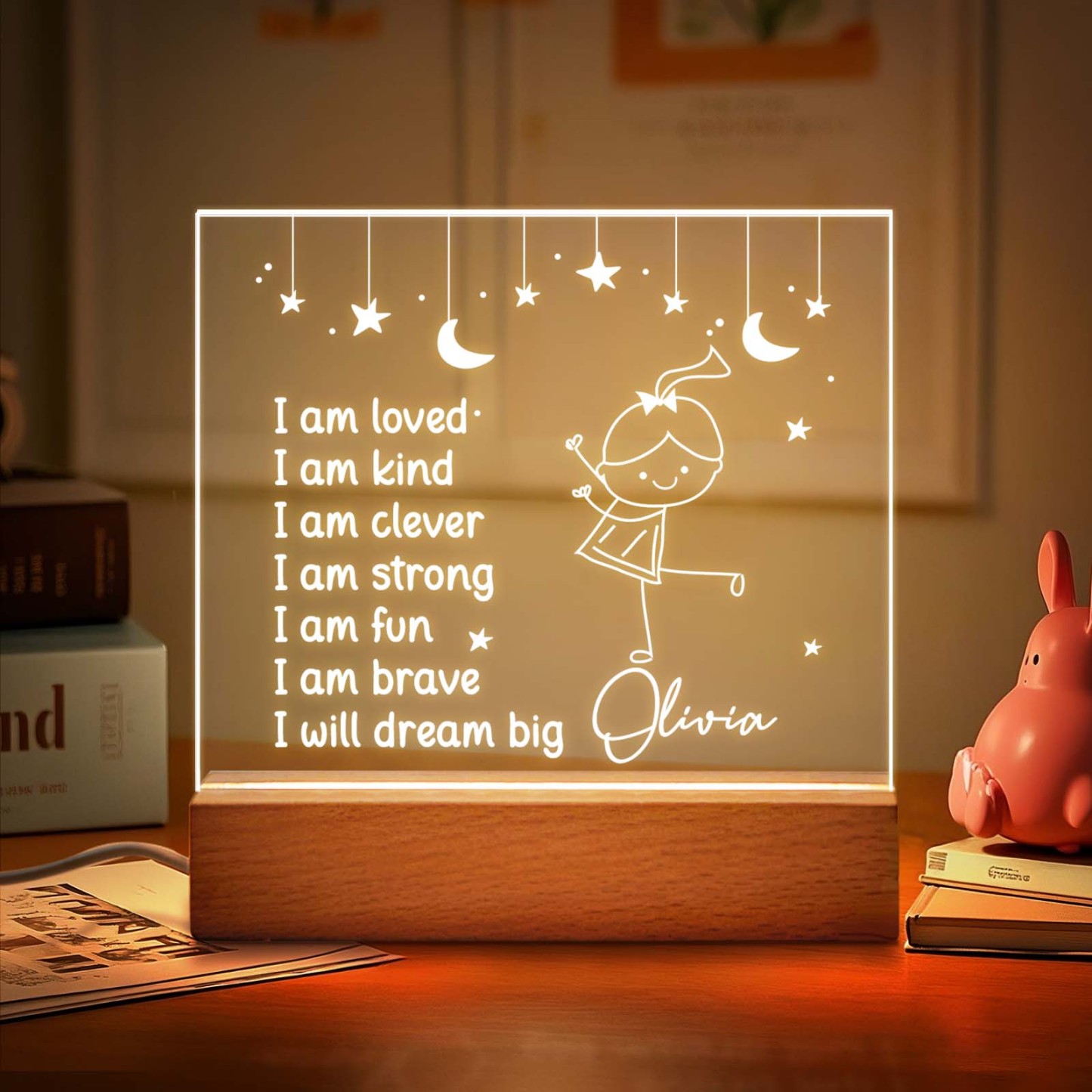 Personalisierte Affirmationen Kinder Nachtschild Led Lampe Nachtlicht - dephotoblanket