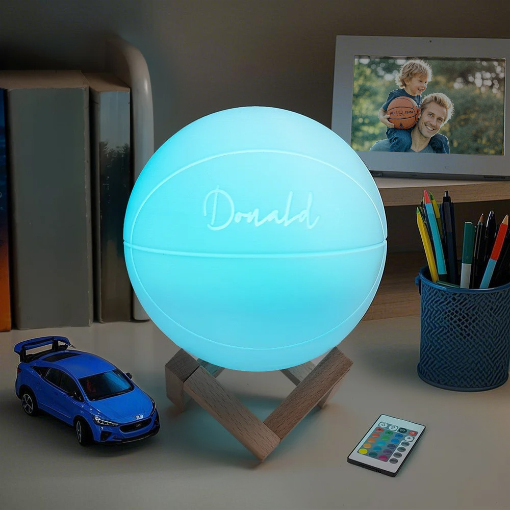 Personalisiertes Basketball-nachtlicht Mit Namen, 3d-tischlampe Für Kinderzimmer, Sportdekoration Für Jungenschlafzimmer, Valentinstagsgeschenke Für Ihn/männer - dephotoblanket