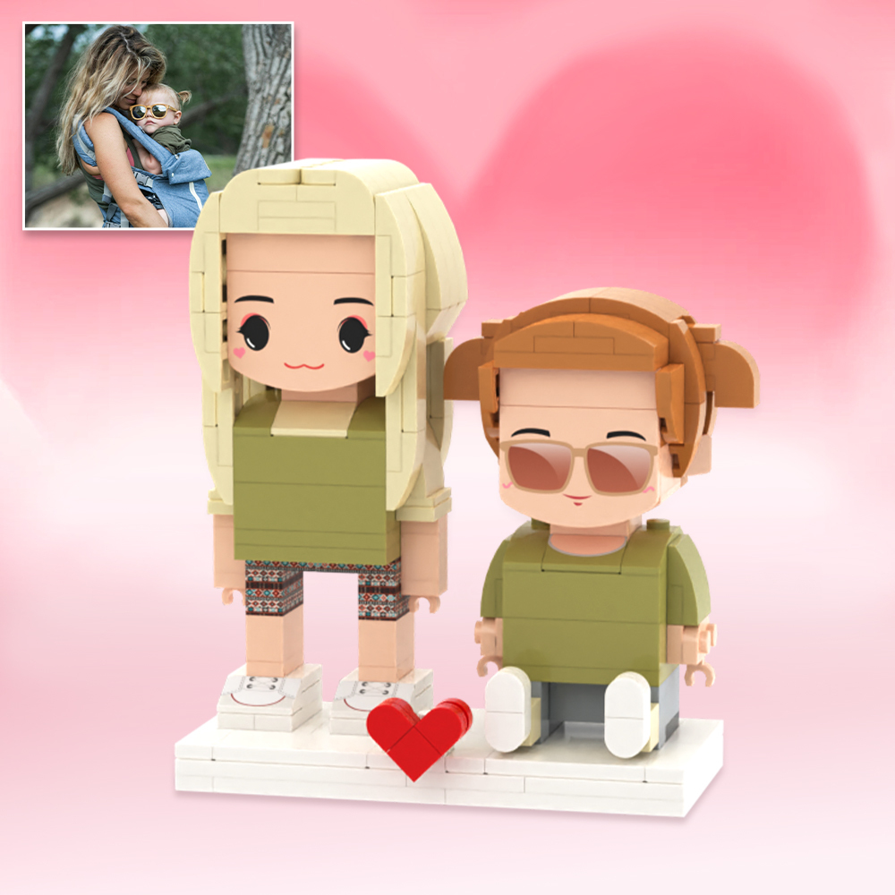 Individuell Gestaltbare Ganzkörper-spielfiguren Aus Bausteinen, Personalisierte Sitzende Spielfiguren Aus Bausteinen, Kinder Und Katze, Universelles Steckspielzeug Aus Kunststoff, Weihnachtsgeschenk - dephotoblanket