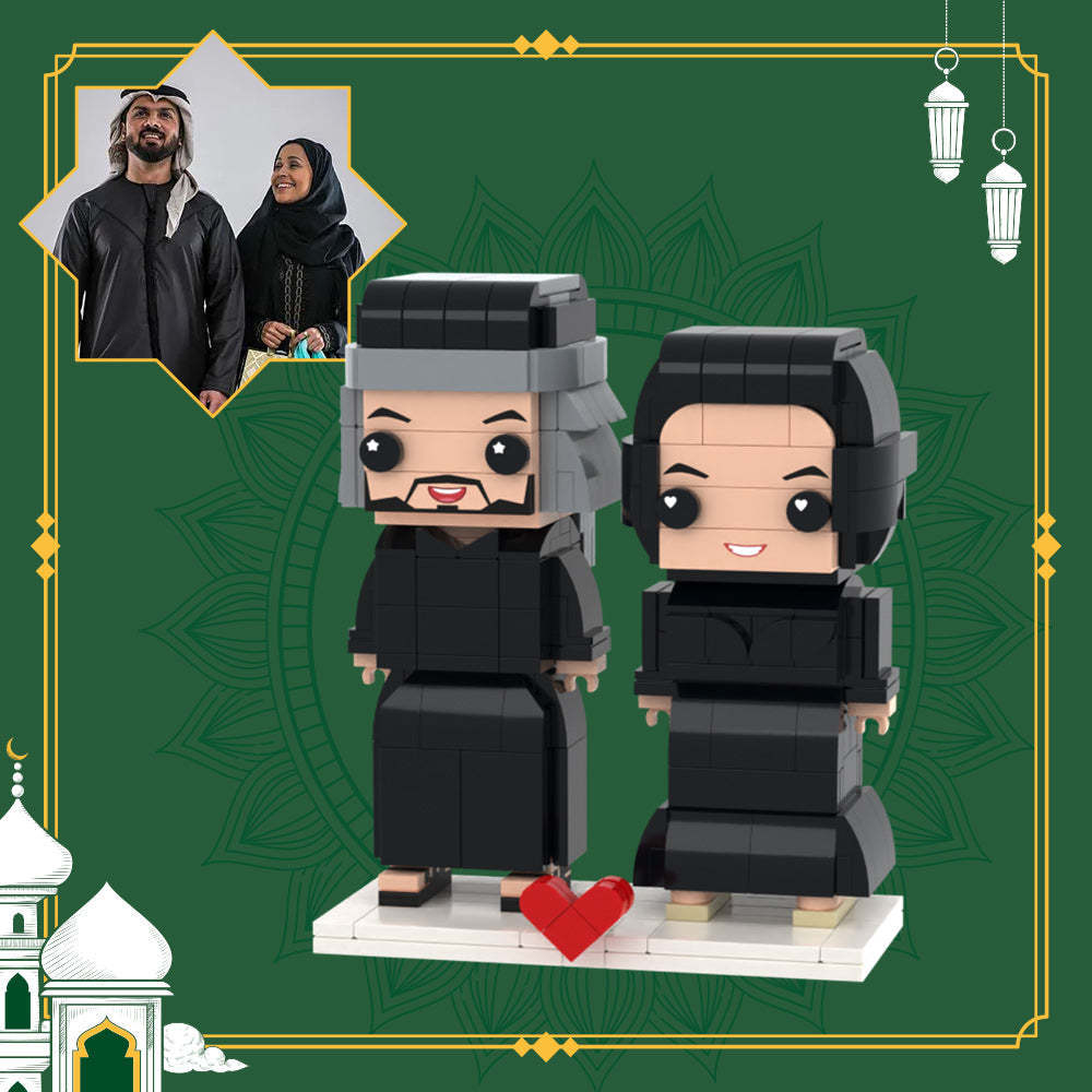 Fun Gifts Vollständige Benutzerdefinierte 2-personen-steinfiguren. Benutzerdefinierte Ziegelfiguren, Kleines Partikelblockspielzeug - dephotoblanket