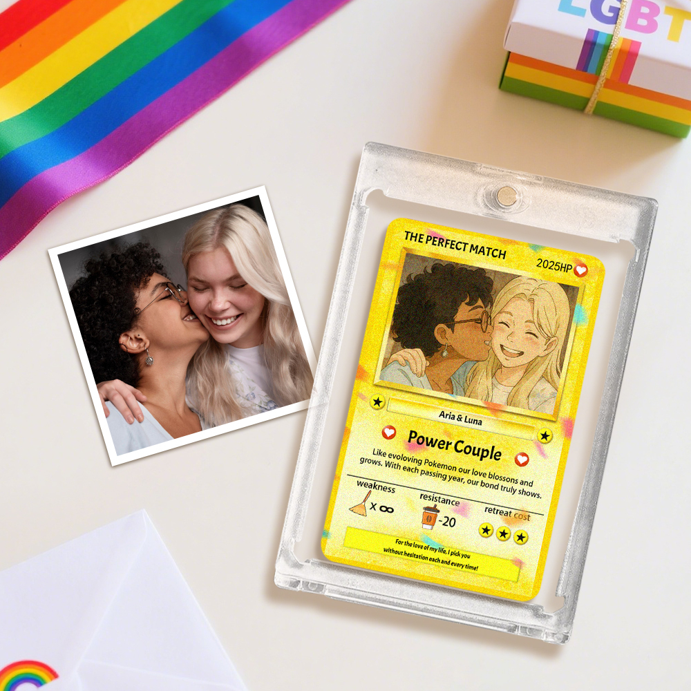 Benutzerdefinierte Paar Trading Card Personalisierte Foto Kunst Freund Geschenk Jahrestag Brieftasche Andenken - dephotoblanket