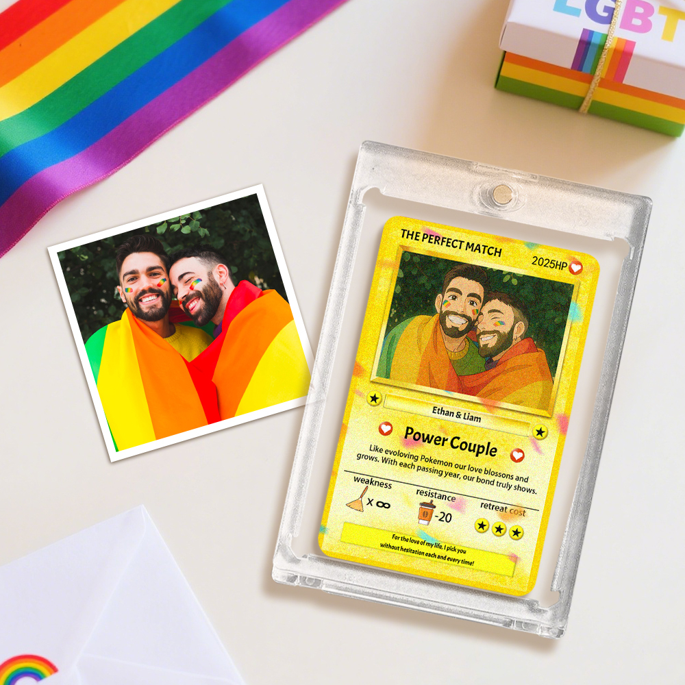 Benutzerdefinierte Paar Trading Card Personalisierte Foto Kunst Freund Geschenk Jahrestag Brieftasche Andenken - dephotoblanket