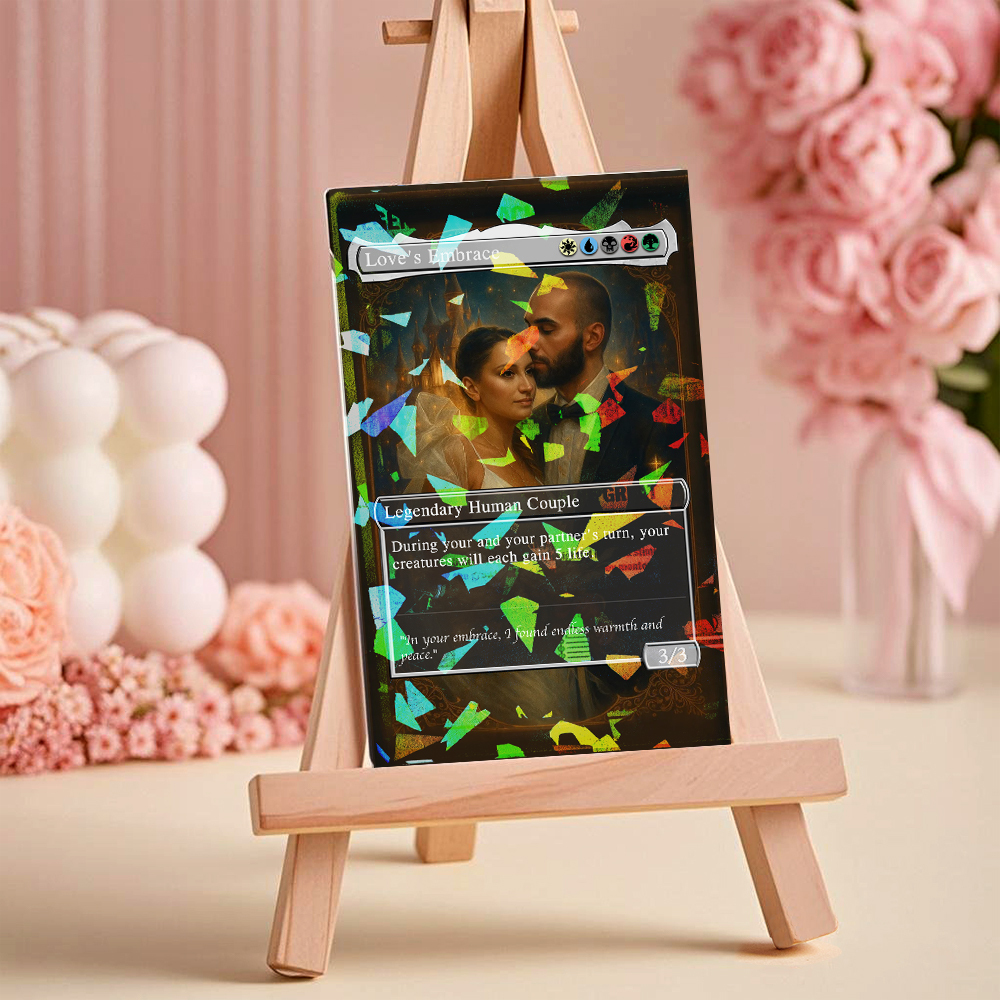 Benutzerdefinierte Anime-paare-magiekarte, Personalisiertes Foto, Magische Anime-karte, Jahrestagsgeschenk Für Paare - dephotoblanket
