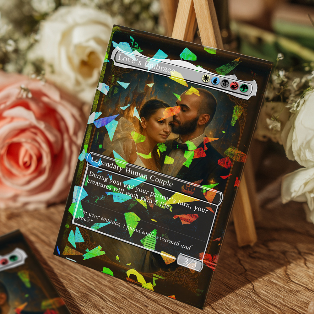 Benutzerdefinierte Anime-paare-magiekarte, Personalisiertes Foto, Magische Anime-karte, Jahrestagsgeschenk Für Paare - dephotoblanket