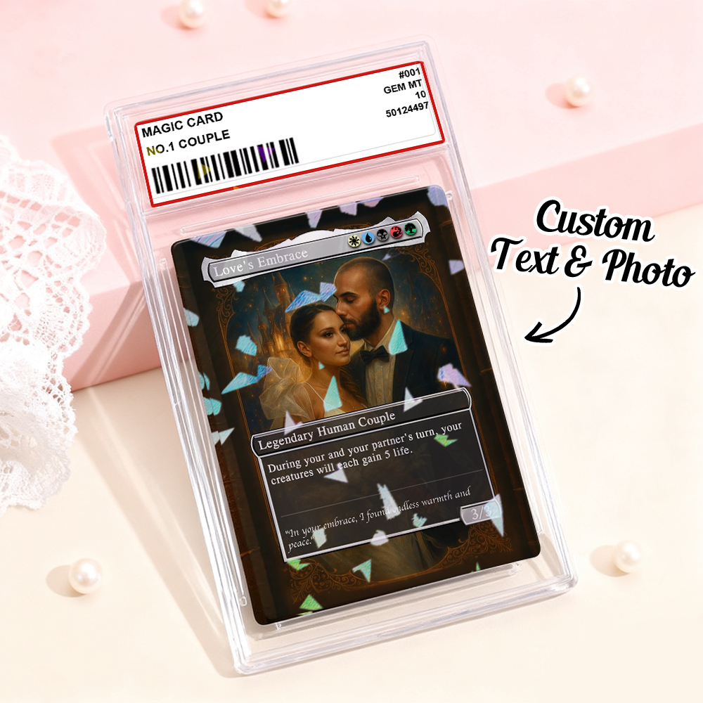 Benutzerdefinierte Anime-paare-magiekarte, Personalisiertes Foto, Magische Anime-karte, Jahrestagsgeschenk Für Paare - dephotoblanket
