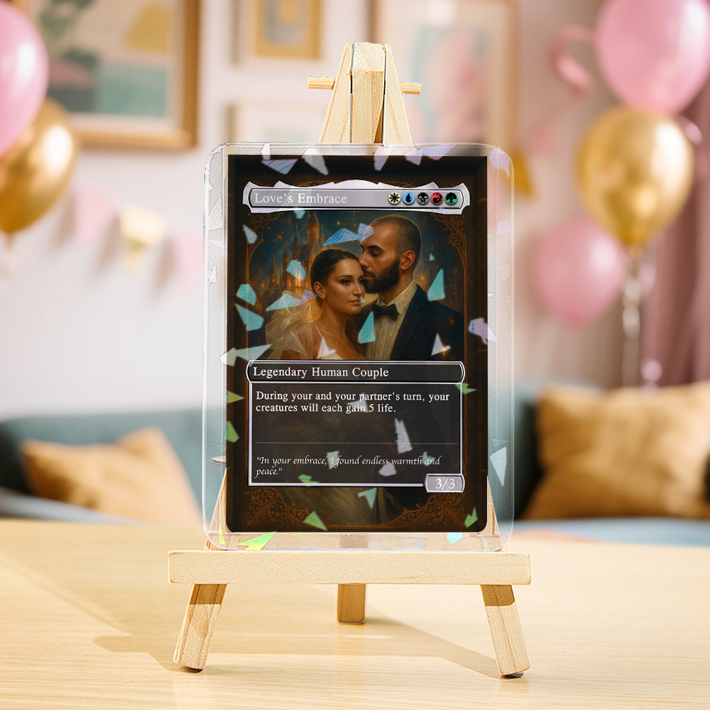 Benutzerdefinierte Anime-paare-magiekarte, Personalisiertes Foto, Magische Anime-karte, Jahrestagsgeschenk Für Paare - dephotoblanket