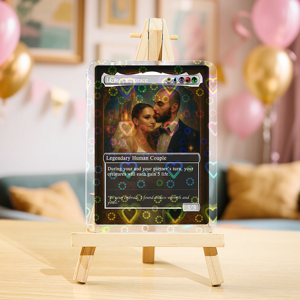 Benutzerdefinierte Anime-paare-magiekarte, Personalisiertes Foto, Magische Anime-karte, Jahrestagsgeschenk Für Paare - dephotoblanket