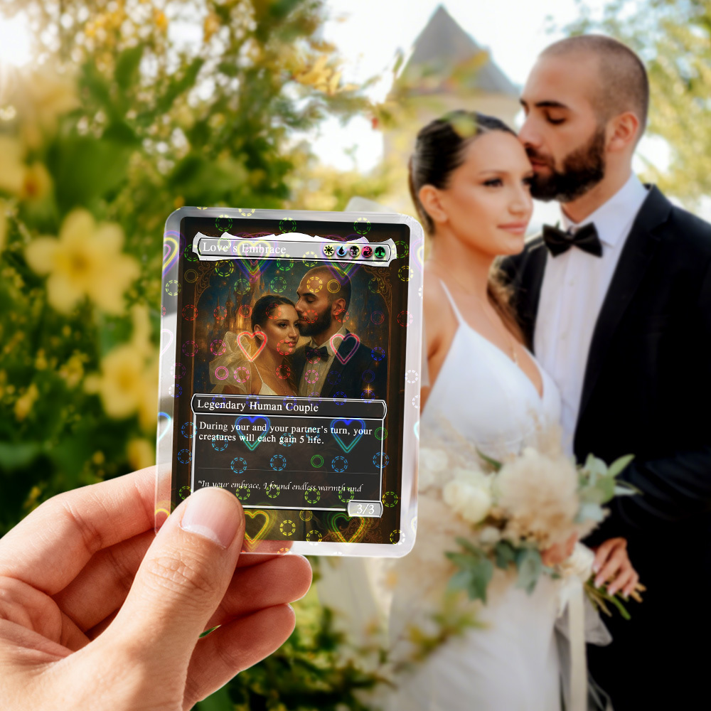 Benutzerdefinierte Anime-paare-magiekarte, Personalisiertes Foto, Magische Anime-karte, Jahrestagsgeschenk Für Paare - dephotoblanket