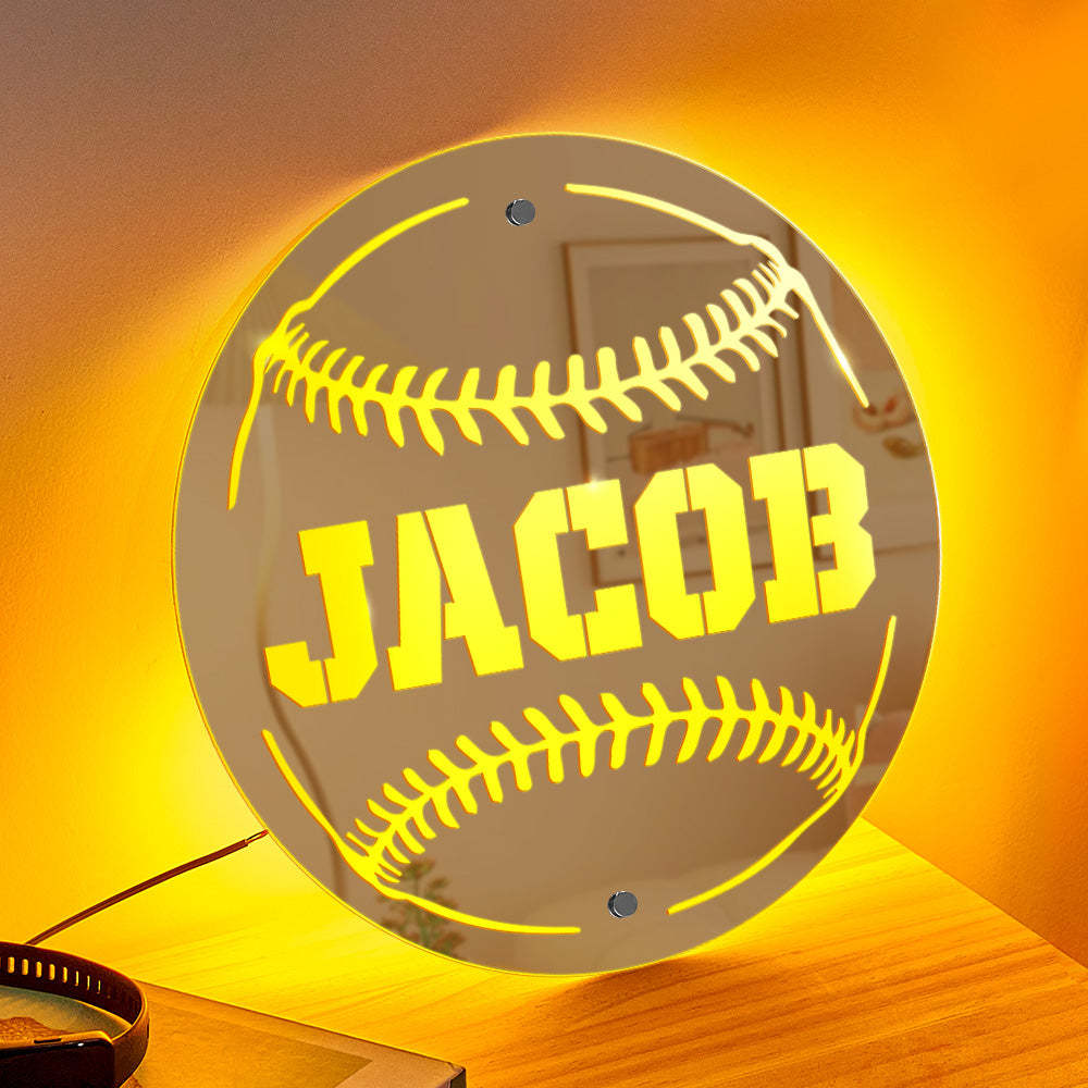 Personalisiertes Namens-baseball-spiegellicht-geschenk Für Freund - dephotoblanket