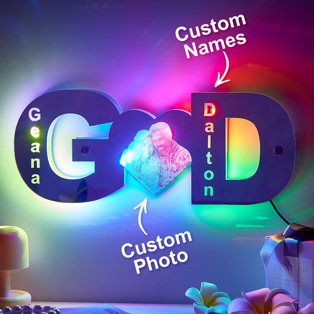 Personalisierte Brief Herz Foto Led Spiegel Licht Paar Geschenke