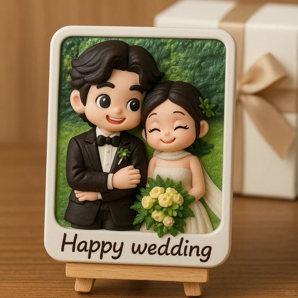 Hochzeitstag Geschenk Personalisierte 3d Mini Figur Braut Und Bräutigam Skulptur Von Foto - dephotoblanket