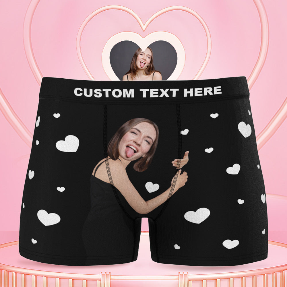Herren-boxershorts Mit Individuellem Gesicht „hug My Dear“ Mit Herz 3d-onlinevorschau
