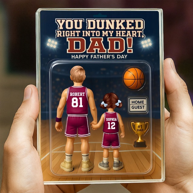 Benutzerdefinierte Figur, Personalisierte Acrylblock-plakette, Vatertagsgeschenk, Basketball-stil Für Papa, Personalisierte Spielzeug-dekor-kunst, Benutzerdefiniertes Foto, Acryl-dekorationsplakette Für Pops - dephotoblanket