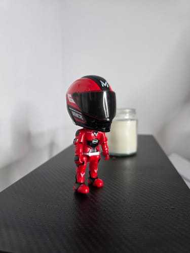 Mini-motorradfahrer-puppe, Verwandelbar, Mit Rennhelm, Biker-schreibtischdekoration, Geschenk