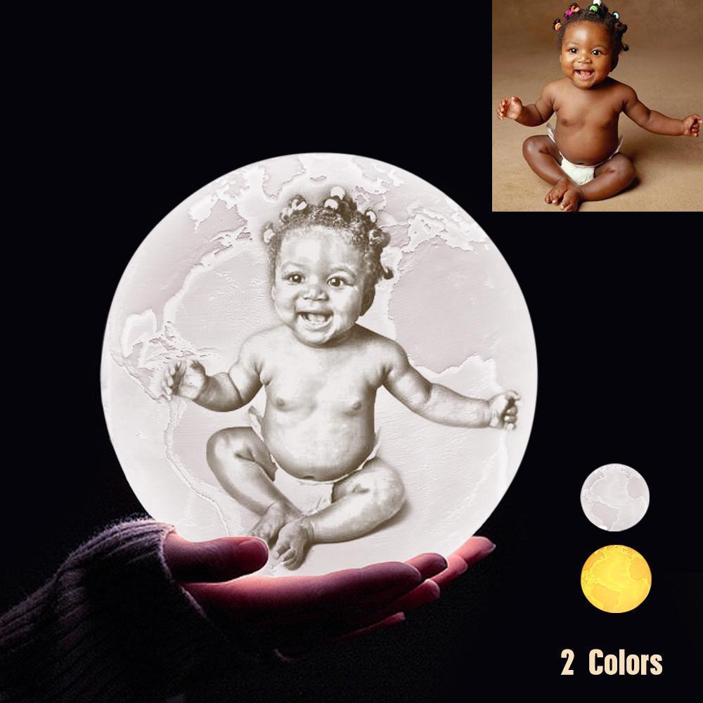 Benutzerdefinierte 3d-druck-foto-erdlampe Mit Ihrem Text – Für Babys – Berühren Sie Zwei Farben (10 Cm – 15 Cm) - dephotoblanket