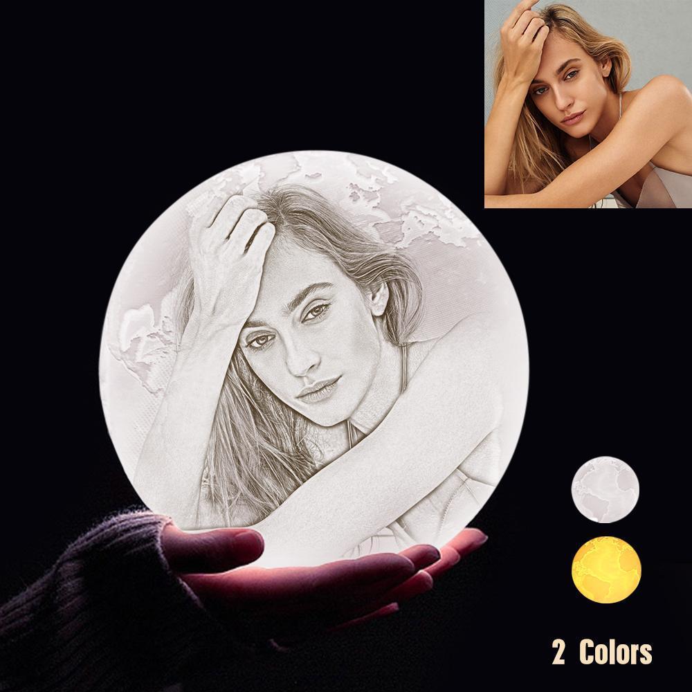 Benutzerdefinierte 3d-druck-foto-erdlampe Mit Ihrem Text – Für Liebhaber – Berühren Sie Zwei Farben (10 Cm – 15 Cm) - dephotoblanket