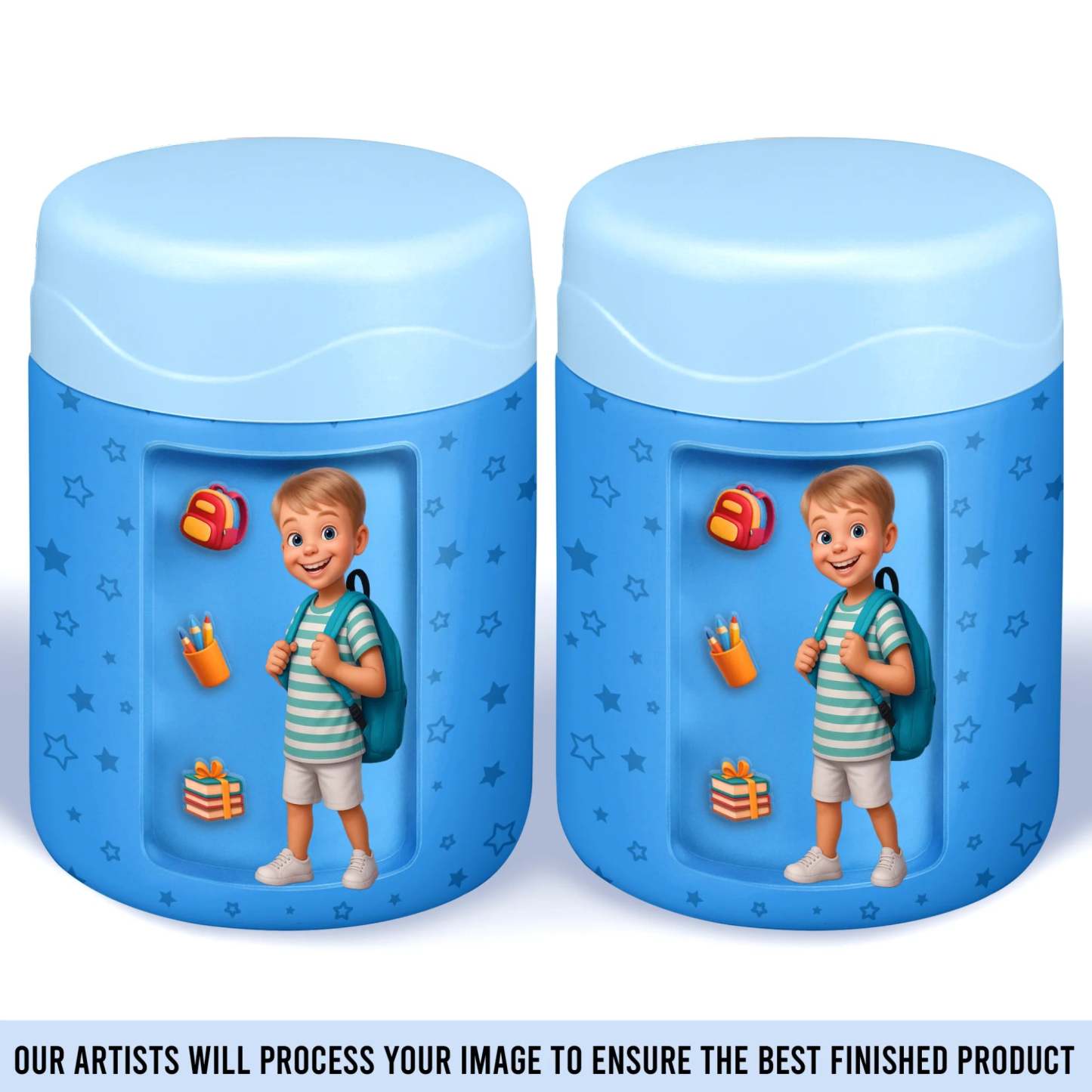 Benutzerdefiniertes Foto 3d-aufgeblasener Effekt Bedruckte Kinderwasserflasche - Personalisierte Geschenke Zum Schulanfang Für Kinder - dephotoblanket