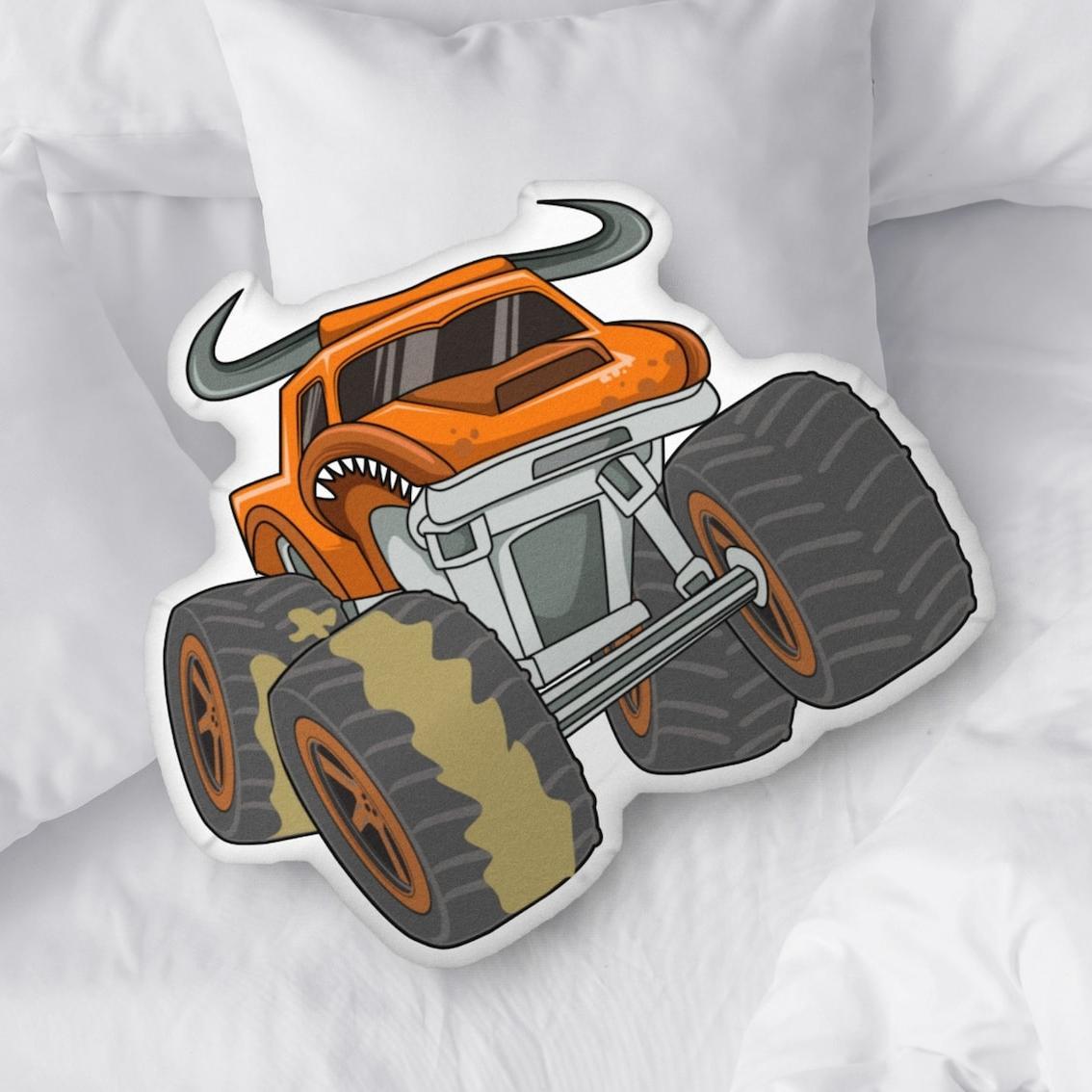 Monster Truck Kissen, Monster Truck Dekokissen, Kinderkissen, Jungenzimmer Deko - dephotoblanket