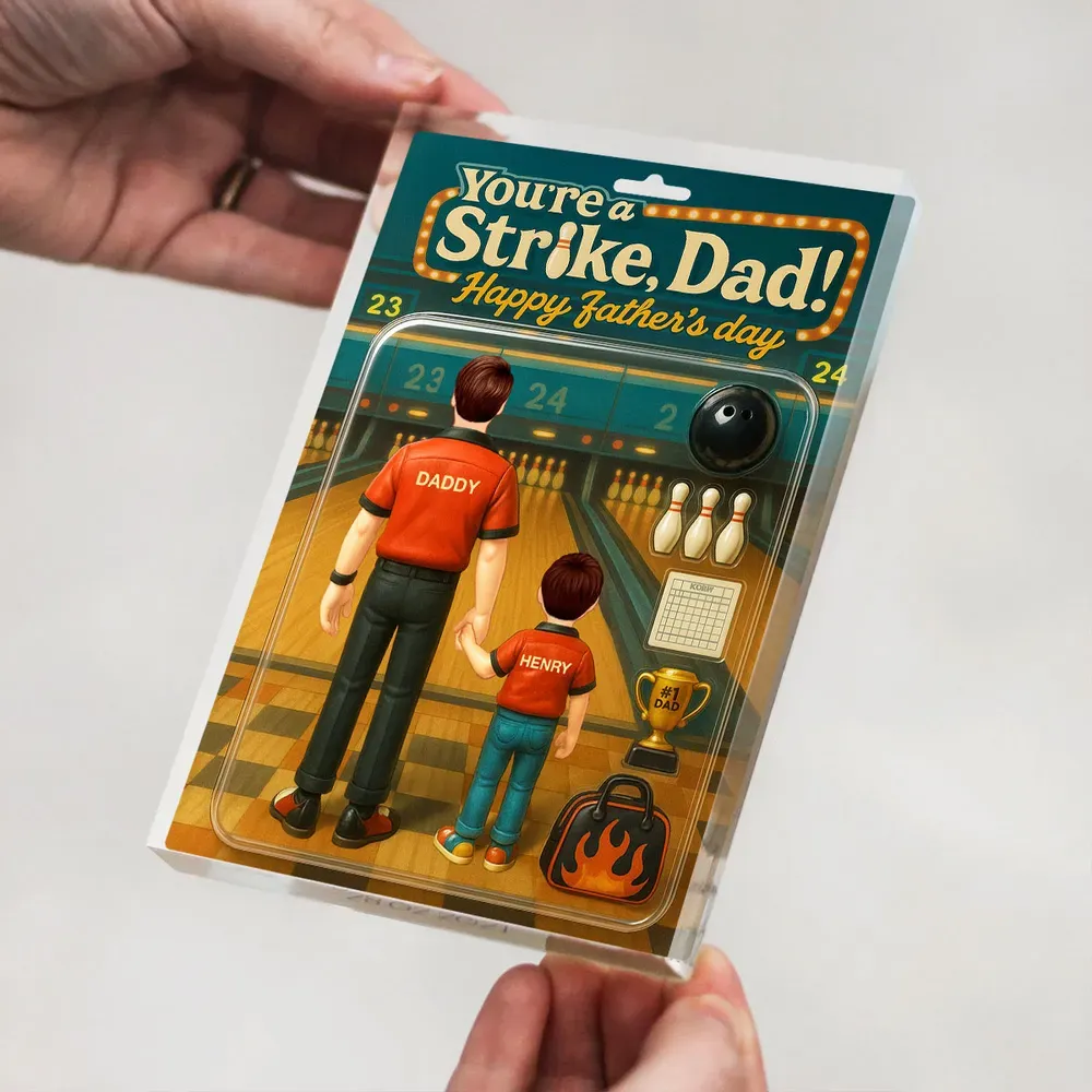 Strike! Custom Bowling Dad Acrylblock-plakette - Personalisiertes Vatertagsgeschenk Für Papa Oder Ehemann - dephotoblanket