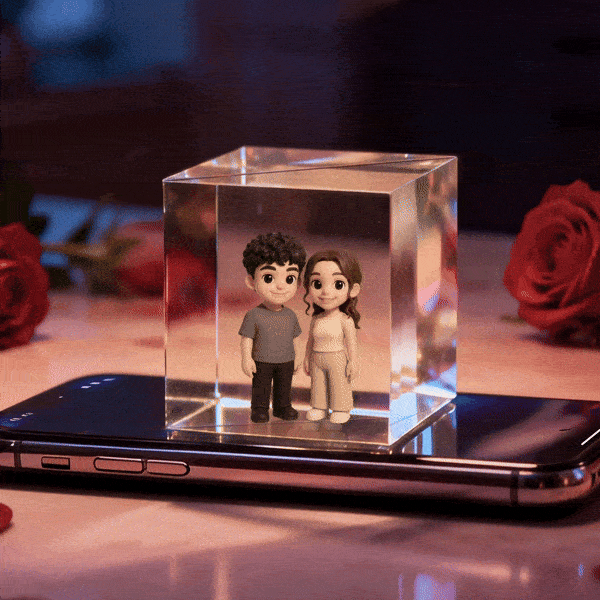 3d-cartoon-p?rchen In Lumina-boxen �C Hologramm-video | Hochwertiges Hologramm-material �C Valentinstagsgeschenk - dephotoblanket