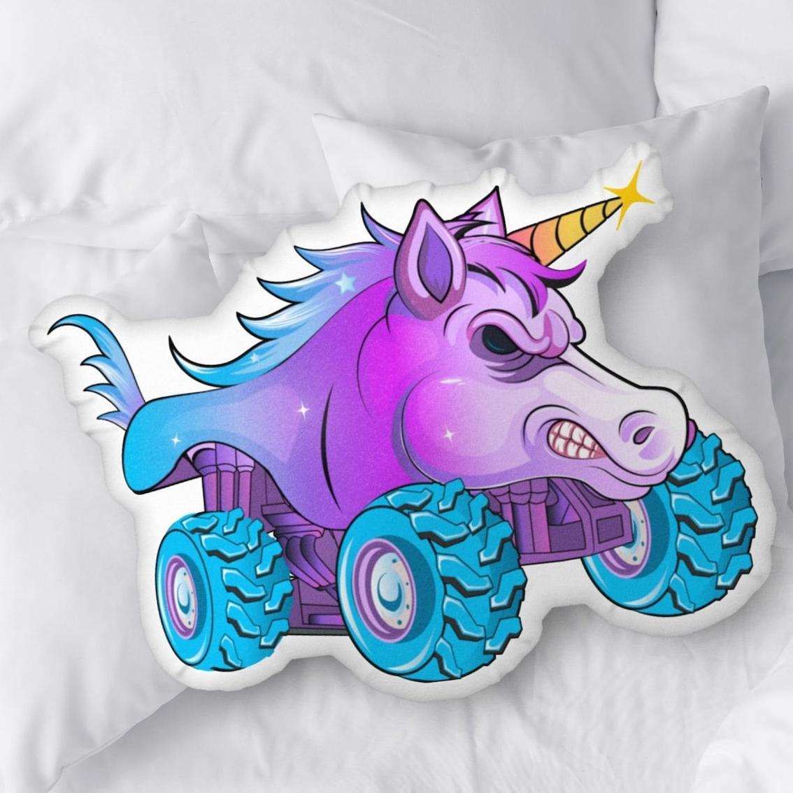 Monster Truck Kissen, Monster Truck Dekokissen, Kinderkissen, Jungenzimmer Deko - dephotoblanket