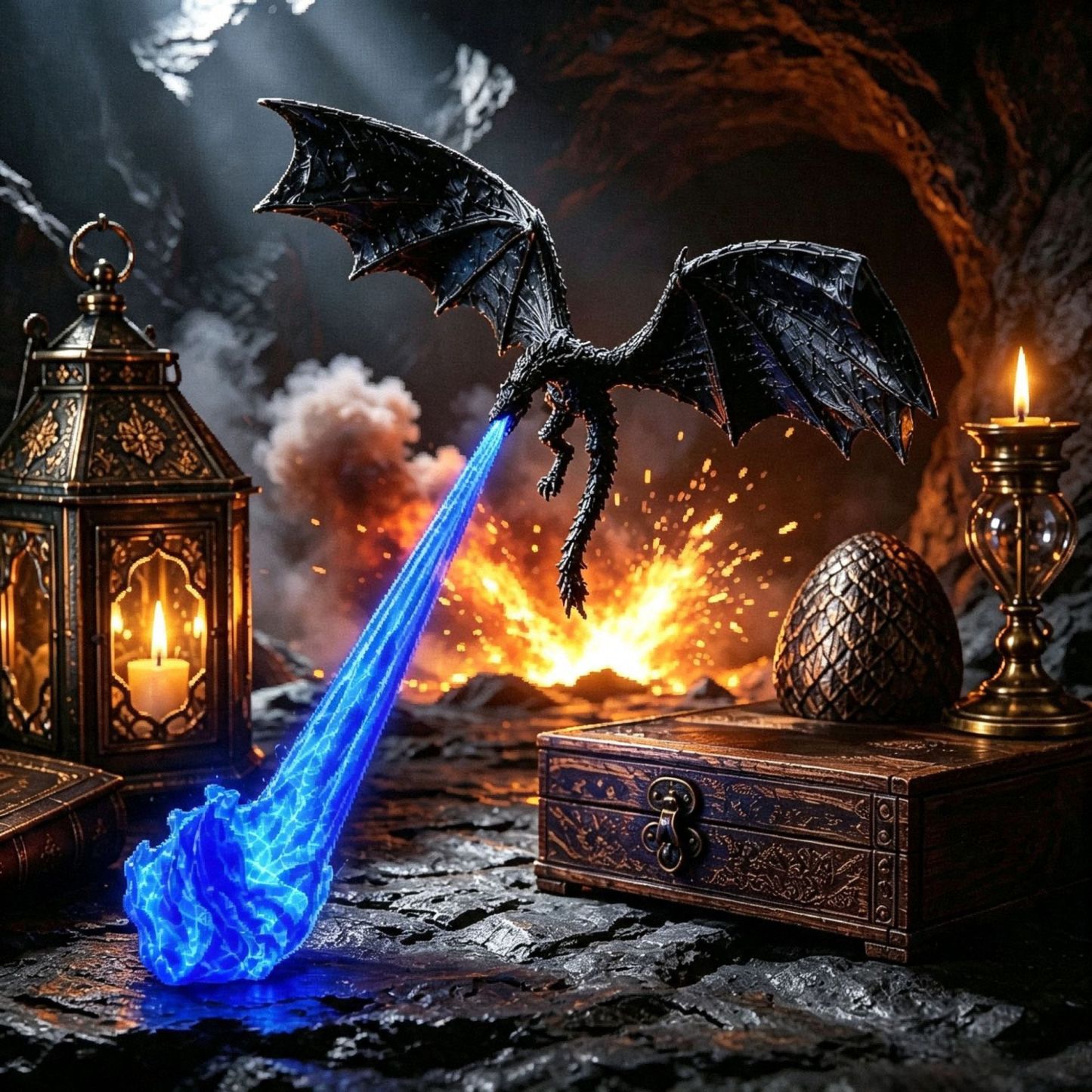 3D-gedruckte Schwebende Feuerdrachen-Schreibtischlampe – Feuerspeiendes Fliegendes Drachen-Nachtlicht Mit Flammensockel, LED-Umgebungslicht, Fantasy-Raumdekoration Und Geschenk Für Fantasy-Liebhaber - dephotoblanket