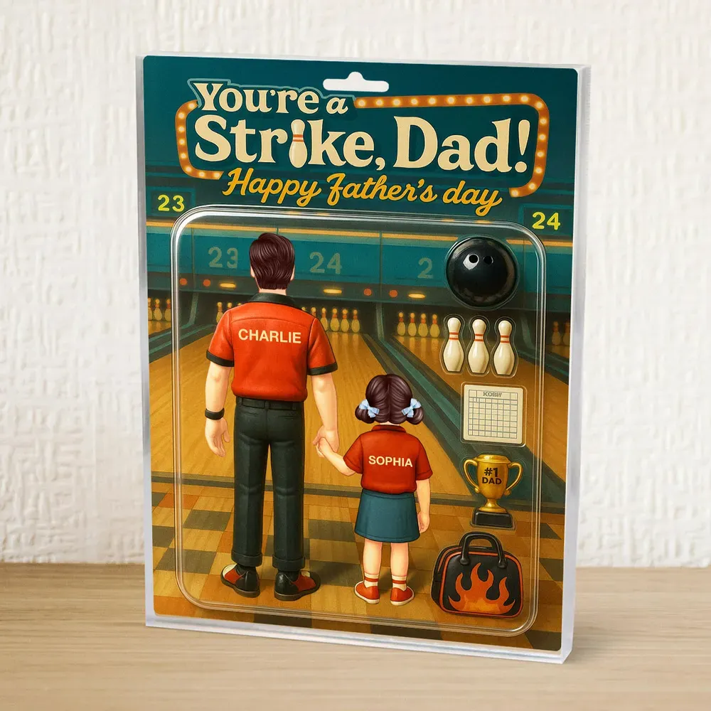 Strike! Custom Bowling Dad Acrylblock-plakette - Personalisiertes Vatertagsgeschenk Für Papa Oder Ehemann - dephotoblanket