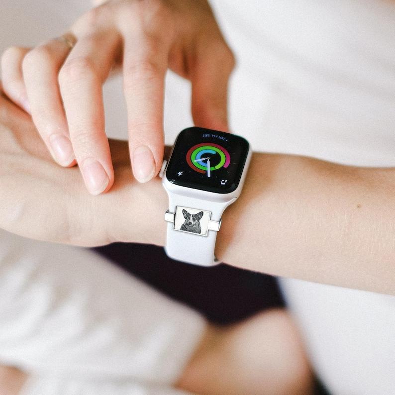 Personalisierter Uhrenarmband-charm, Personalisierter Foto-smartwatch-charm, Personalisierter Bild-uhrenarmband-charm, Graviertes Smartwatch-accessoire - dephotoblanket