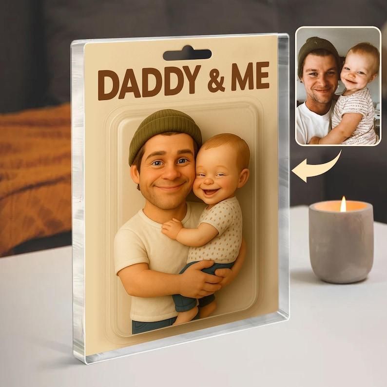 Personalisiertes Vatertagsgeschenk Benutzerdefinierte Papa & Kind Cartoon Figur Daddy & Me Acryl Display Von Kindern - dephotoblanket