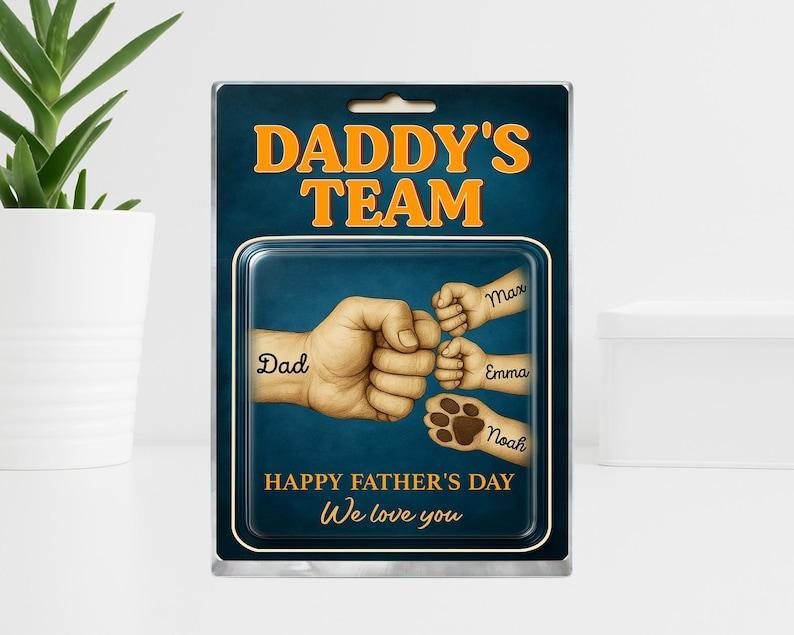 Personalisiertes Vatertagsgeschenk Für Papa, Daddy Team Fist Bump, Acrylblock-plakette, Geschenk Für Ehemann, Papa-geburtstagsgeschenk, Geschenke Für Neue Papas - dephotoblanket