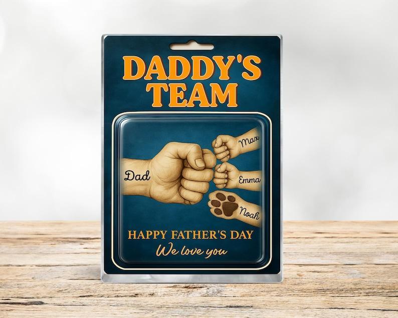 Personalisiertes Vatertagsgeschenk Für Papa, Daddy Team Fist Bump, Acrylblock-plakette, Geschenk Für Ehemann, Papa-geburtstagsgeschenk, Geschenke Für Neue Papas - dephotoblanket