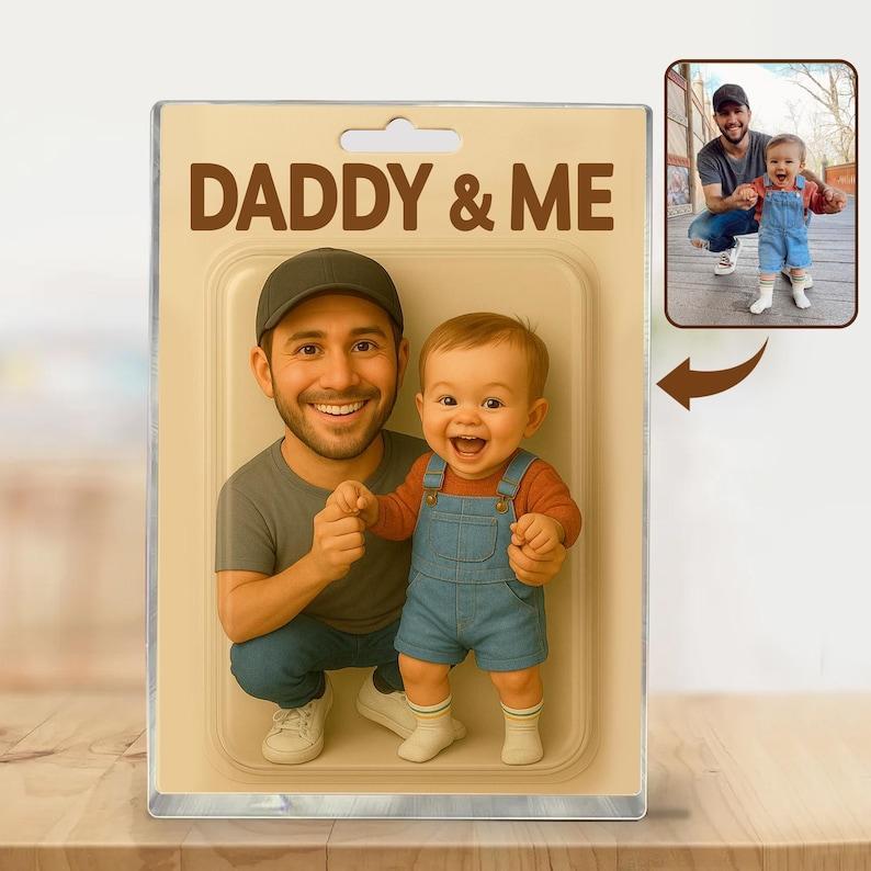 Personalisiertes Vatertagsgeschenk Benutzerdefinierte Papa & Kind Cartoon Figur Daddy & Me Acryl Display Von Kindern - dephotoblanket