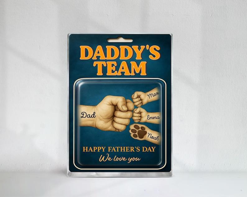 Personalisiertes Vatertagsgeschenk Für Papa, Daddy Team Fist Bump, Acrylblock-plakette, Geschenk Für Ehemann, Papa-geburtstagsgeschenk, Geschenke Für Neue Papas - dephotoblanket