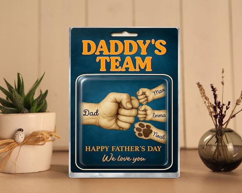 Personalisiertes Vatertagsgeschenk Für Papa, Daddy Team Fist Bump, Acrylblock-plakette, Geschenk Für Ehemann, Papa-geburtstagsgeschenk, Geschenke Für Neue Papas - dephotoblanket