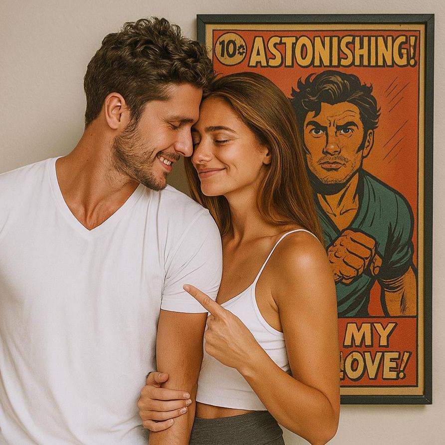 Personalisiertes Retro-comic-cover-portrait Vom Foto, Leinwand-wandkunst | Vintage Retro 8 Hintergrundstile Kunstgeschenk Für Freunde Oder Paare - dephotoblanket