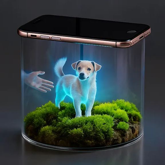3d-hologramm-haustier-gedenkstätte Mit Kristallklarem Hologramm-bild