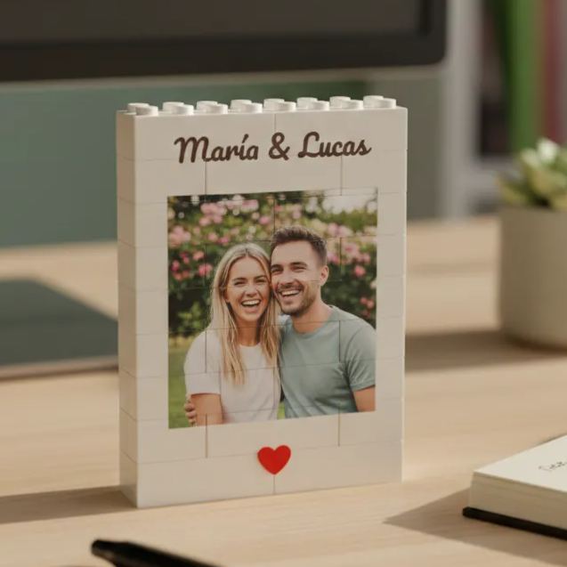Individuell Gestaltbarer Foto-puzzle-rahmen Aus Bausteinen – Gestalten Sie Ihre Liebe, Ein Romantisches Geschenk Für Paare Zum Valentinstag Und Jahrestag - dephotoblanket