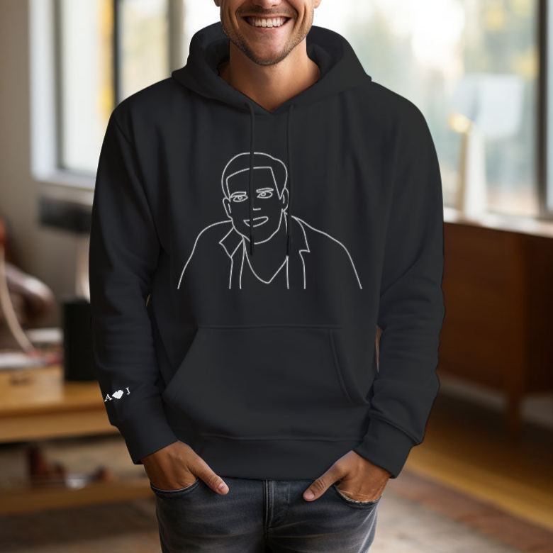 Benutzerdefinierte Foto Bestickt Tasche Hoodie Text Auf Ärmel Bunte Paar Sweatshirt - dephotoblanket