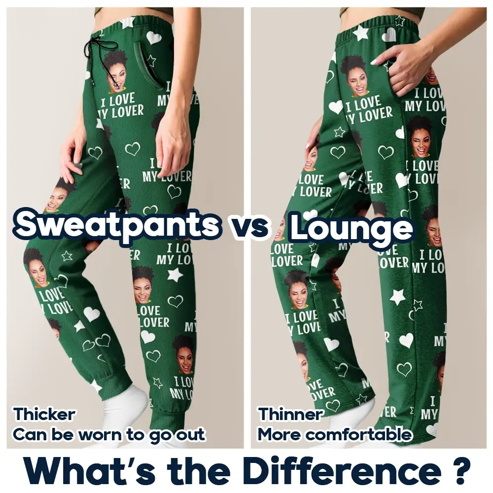 Individuelles Foto „i Love My Lover“ – Personalisierte Pyjamahose - dephotoblanket