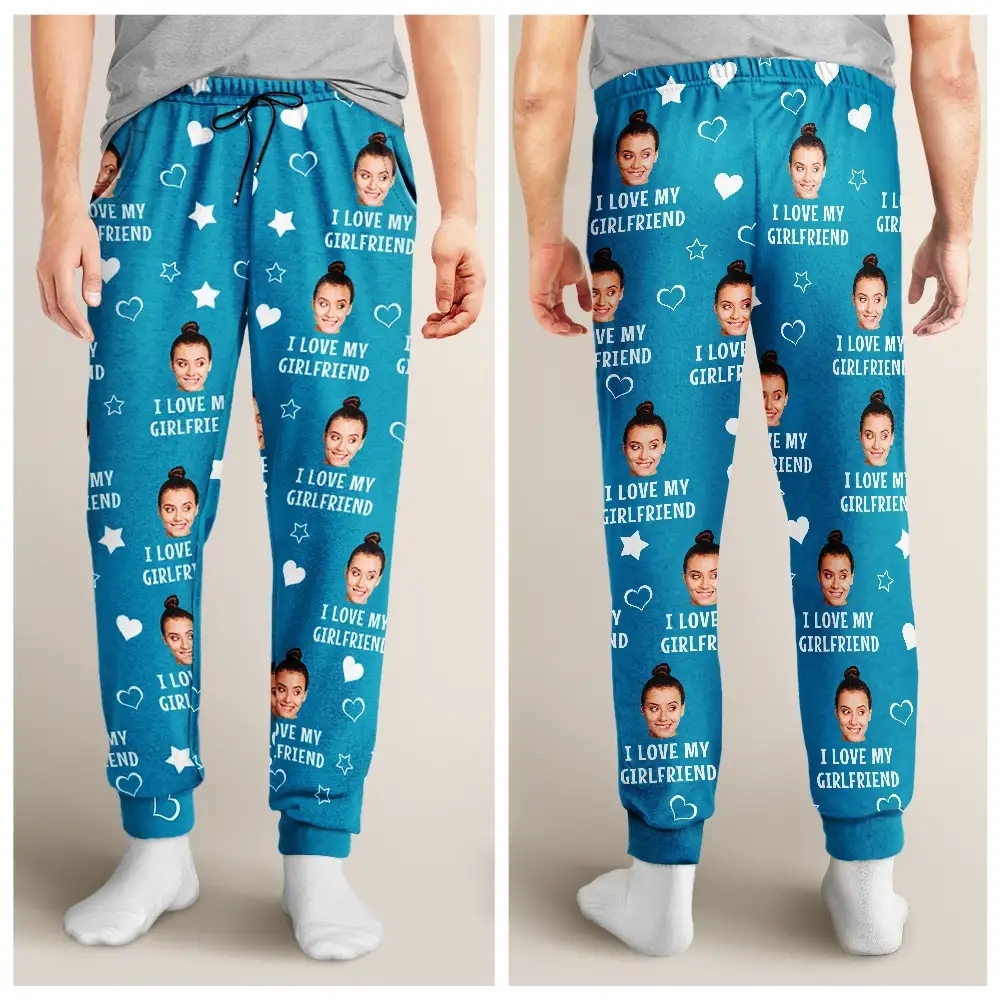 Individuelles Foto „i Love My Lover“ – Personalisierte Pyjamahose - dephotoblanket