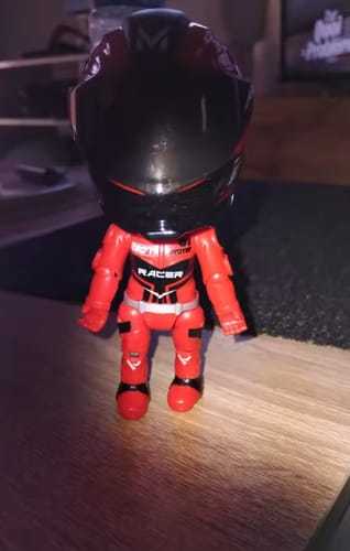 Mini-motorradfahrer-puppe, Verwandelbar, Mit Rennhelm, Biker-schreibtischdekoration, Geschenk