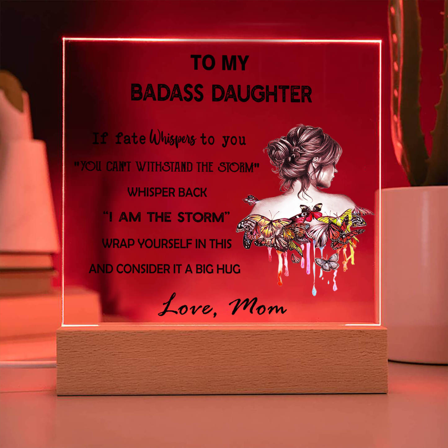 An Meine Tochter – Led-acryl-plakette